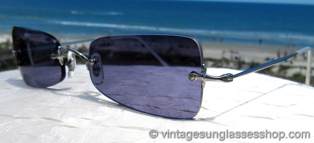Oliver Peoples OP 632 Purple Lens Rimless Sunglasses